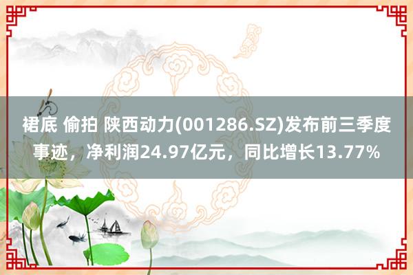 裙底 偷拍 陕西动力(001286.SZ)发布前三季度事迹,净利润24.97亿元,同比增长13.77%