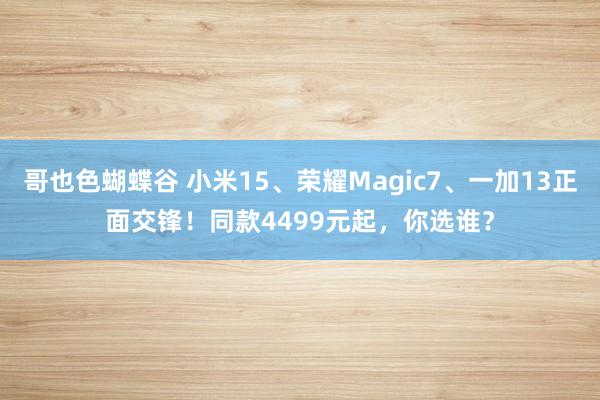 哥也色蝴蝶谷 小米15、荣耀Magic7、一加13正面交锋！同款4499元起，你选谁？