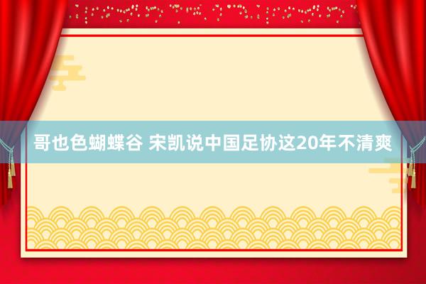 哥也色蝴蝶谷 宋凯说中国足协这20年不清爽