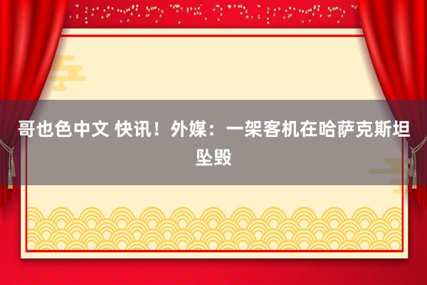 哥也色中文 快讯！外媒：一架客机在哈萨克斯坦坠毁