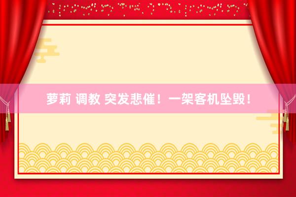 萝莉 调教 突发悲催！一架客机坠毁！