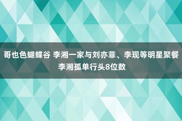 哥也色蝴蝶谷 李湘一家与刘亦菲、李现等明星聚餐 李湘孤单行头8位数