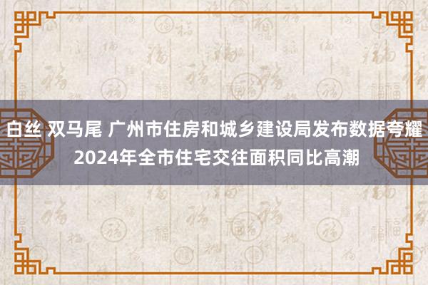 白丝 双马尾 广州市住房和城乡建设局发布数据夸耀 2024年全市住宅交往面积同比高潮