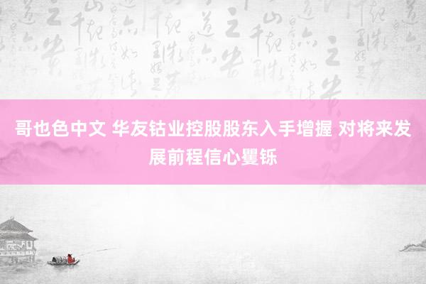 哥也色中文 华友钴业控股股东入手增握 对将来发展前程信心矍铄