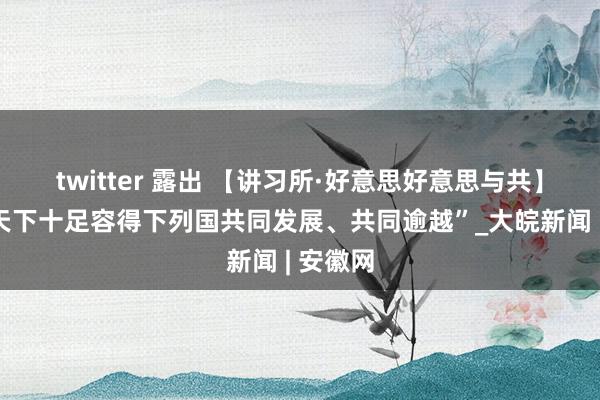 twitter 露出 【讲习所·好意思好意思与共】“这个天下十足容得下列国共同发展、共同逾越”_大皖新闻 | 安徽网