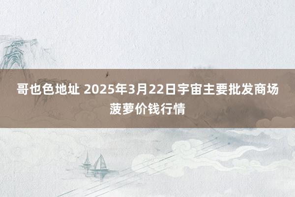 哥也色地址 2025年3月22日宇宙主要批发商场菠萝价钱行情