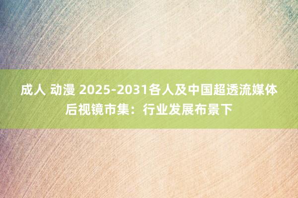 成人 动漫 2025-2031各人及中国超透流媒体后视镜市集：行业发展布景下