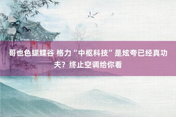 哥也色蝴蝶谷 格力“中枢科技”是炫夸已经真功夫？终止空调给你看