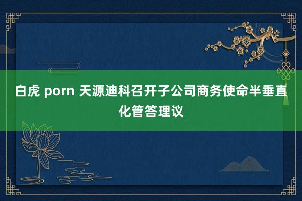 白虎 porn 天源迪科召开子公司商务使命半垂直化管答理议