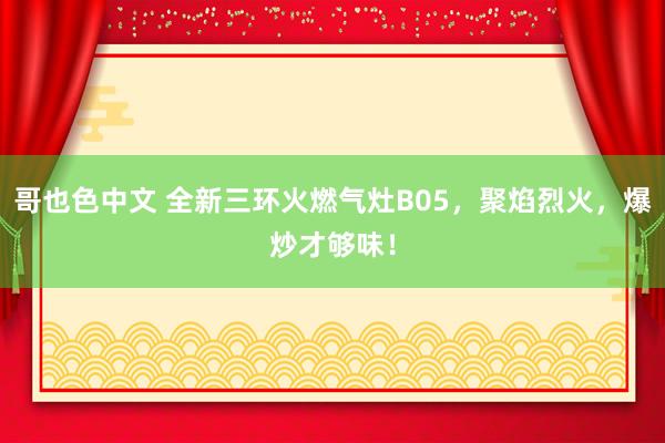 哥也色中文 全新三环火燃气灶B05，聚焰烈火，爆炒才够味！