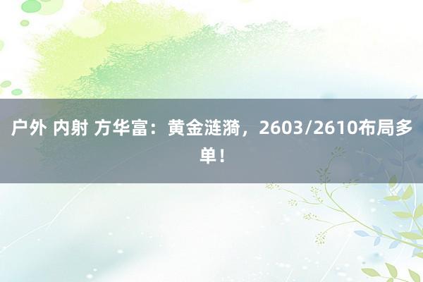 户外 内射 方华富：黄金涟漪，2603/2610布局多单！