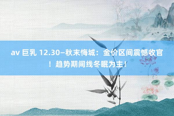 av 巨乳 12.30—秋末悔城：金价区间震憾收官！趋势期间线冬眠为主！