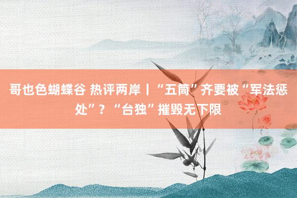 哥也色蝴蝶谷 热评两岸丨“五筒”齐要被“军法惩处”？“台独”摧毁无下限