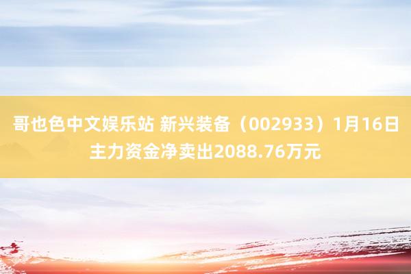 哥也色中文娱乐站 新兴装备（002933）1月16日主力资金净卖出2088.76万元