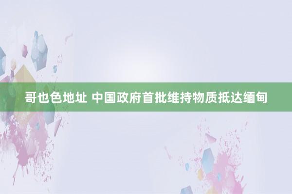 哥也色地址 中国政府首批维持物质抵达缅甸