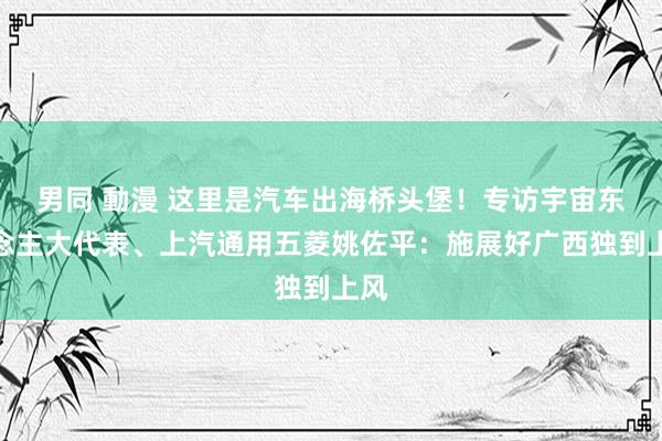 男同 動漫 这里是汽车出海桥头堡！专访宇宙东说念主大代表、上汽通用五菱姚佐平：施展好广西独到上风