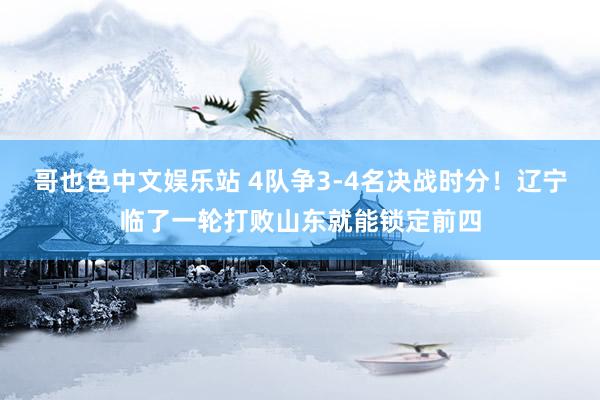 哥也色中文娱乐站 4队争3-4名决战时分！辽宁临了一轮打败山东就能锁定前四