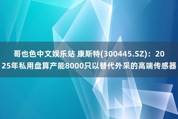 哥也色中文娱乐站 康斯特(300445.SZ)：2025年私用盘算产能8000只以替代外采的高端传感器