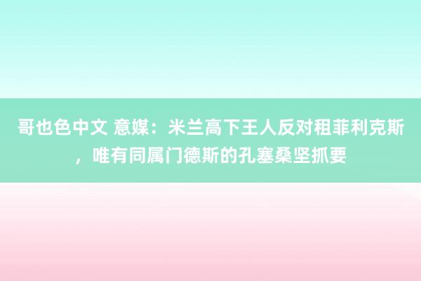 哥也色中文 意媒：米兰高下王人反对租菲利克斯，唯有同属门德斯的孔塞桑坚抓要