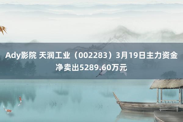 Ady影院 天润工业（002283）3月19日主力资金净卖出5289.60万元