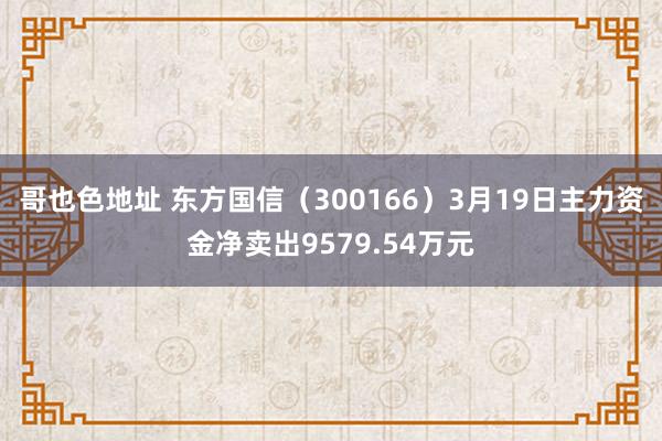 哥也色地址 东方国信（300166）3月19日主力资金净卖出9579.54万元