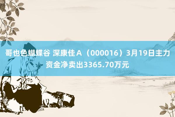 哥也色蝴蝶谷 深康佳Ａ（000016）3月19日主力资金净卖出3365.70万元