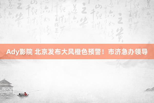 Ady影院 北京发布大风橙色预警！市济急办领导