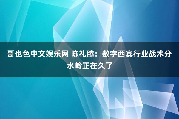 哥也色中文娱乐网 陈礼腾：数字西宾行业战术分水岭正在久了