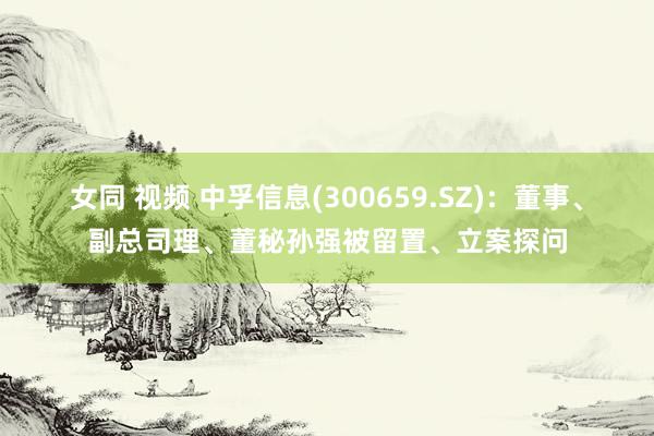 女同 视频 中孚信息(300659.SZ)：董事、副总司理、董秘孙强被留置、立案探问