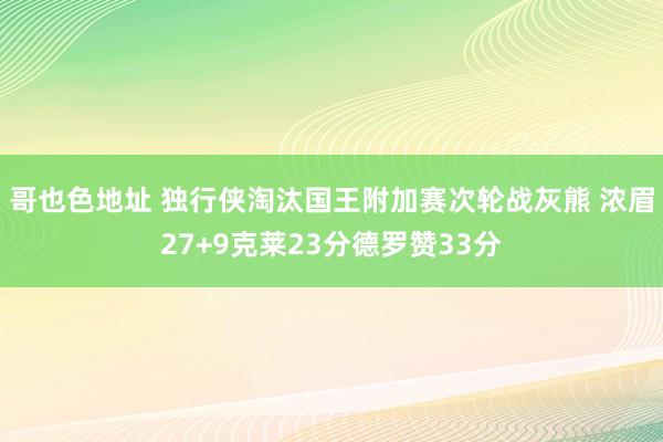 哥也色地址 独行侠淘汰国王附加赛次轮战灰熊 浓眉27+9克莱23分德罗赞33分