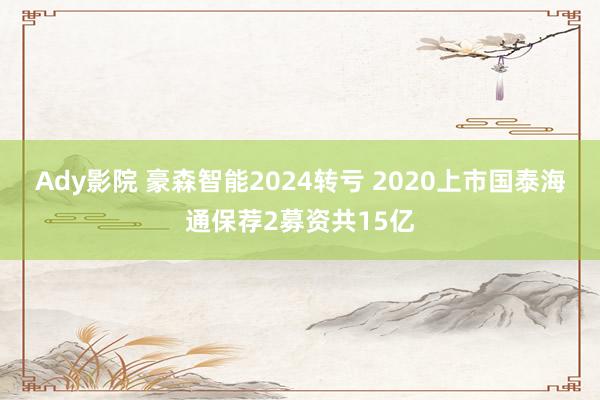 Ady影院 豪森智能2024转亏 2020上市国泰海通保荐2募资共15亿