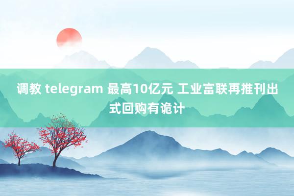 调教 telegram 最高10亿元 工业富联再推刊出式回购有诡计