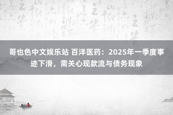 哥也色中文娱乐站 百洋医药：2025年一季度事迹下滑，需关心现款流与债务现象